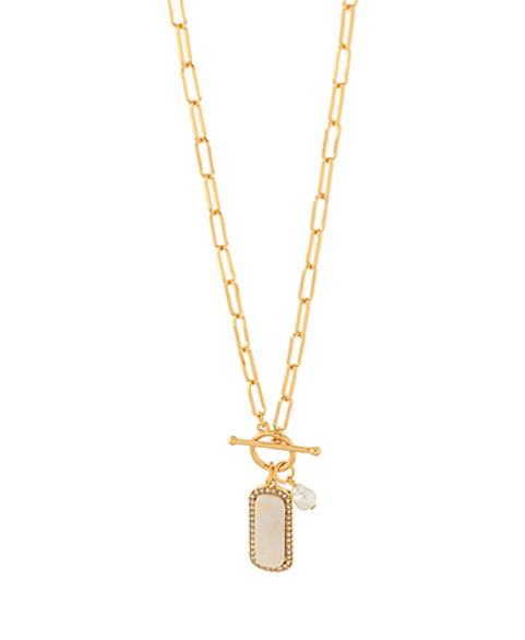 Gold Cream Bar Necklace