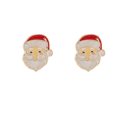 Santa Clause Dangle Earrings - Red