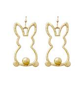 Gold Easter Bunny Outline Earrings