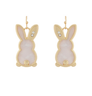 Gold Easter Bunny Marble Earrings