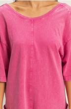 Load image into Gallery viewer, So Chill V-Back Romper - FUCHSIA