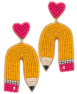 Pencil Beaded Earrings