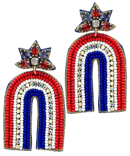 USA Arch Beaded Earrings