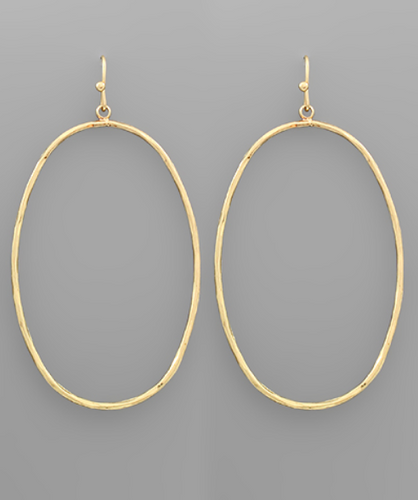Textured Oval Hoop Earrings *Gold or Silver*