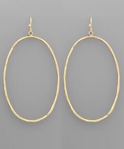 Textured Oval Hoop Earrings *Gold or Silver*