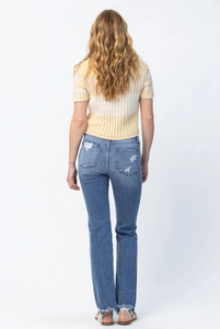 Judy Blue Mid-Rise Destroy Straight Jean