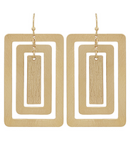 Load image into Gallery viewer, Triple Rectangle Earrings *Gold or Silver*