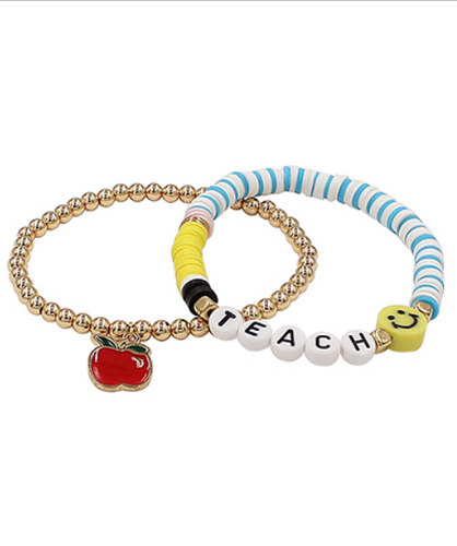 Teacher Charm Bracelet Stack