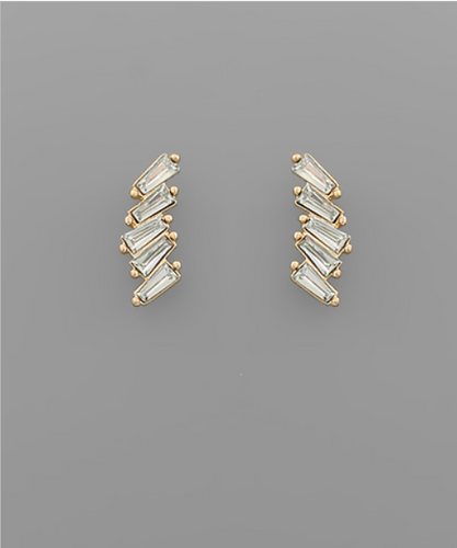Crystal Link Bar Earrings