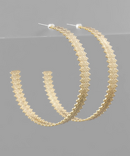 Load image into Gallery viewer, Textured Heart Hoop Earrings *Gold or Silver*