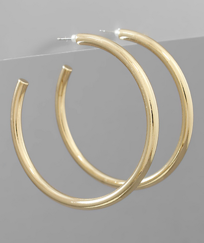 60mm Shiny Gold Hollow Hoops