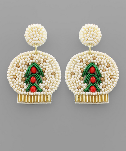 Beaded Snow Globe Earrings