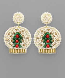 Beaded Snow Globe Earrings