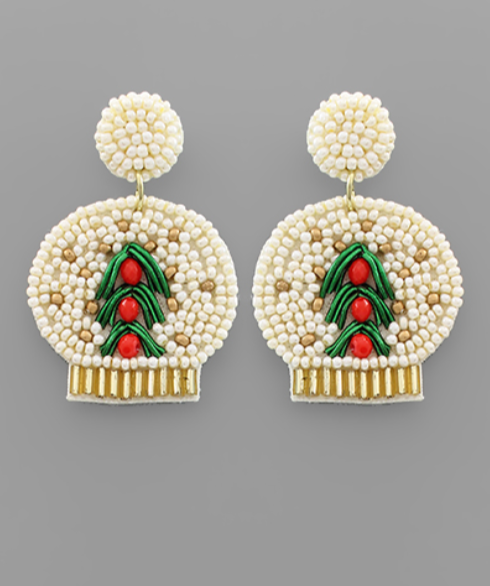 Beaded Snow Globe Earrings