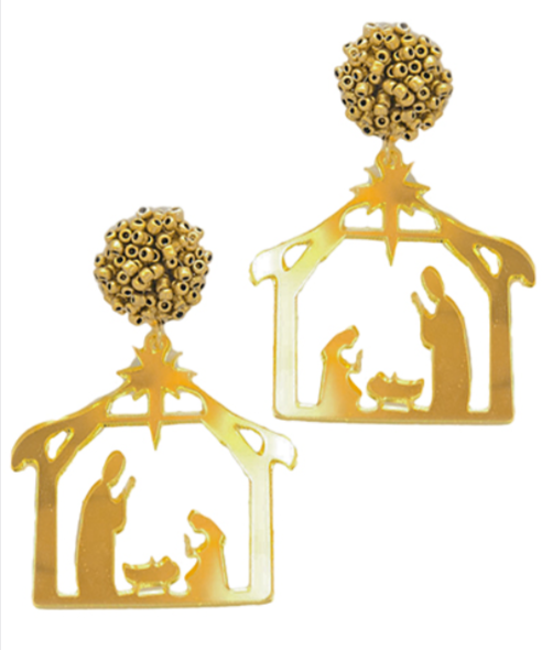 Nativity Cut Out Acrylic Earrings