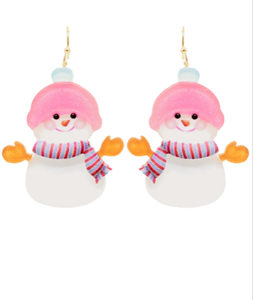 Smiley Snowman Earrings