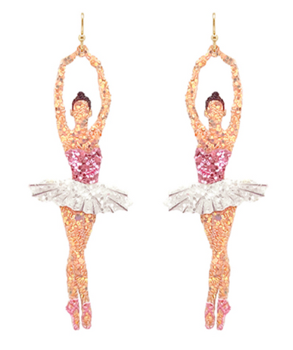 Glitter Ballerina Drop Earrings