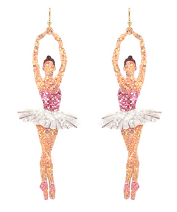 Glitter Ballerina Drop Earrings