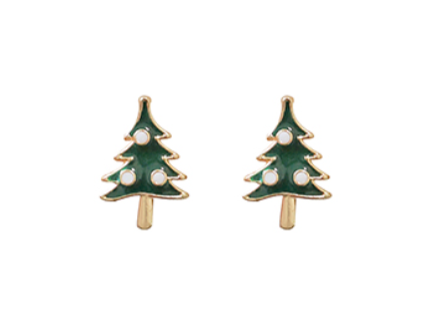 Evergreen Christmas Tree Stud Earrings