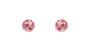 Pink Glitter Stud Earrings