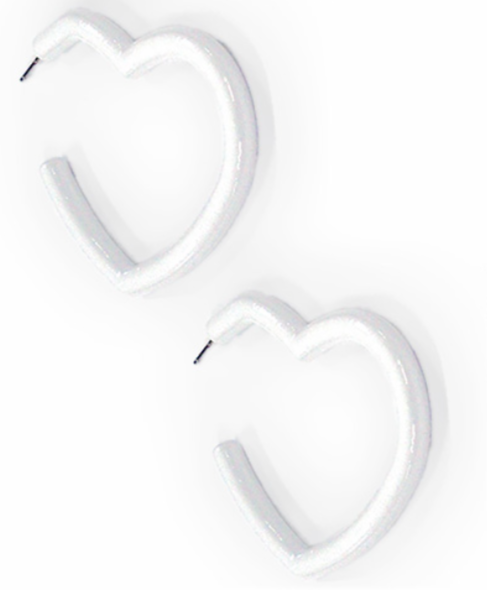 Shimmery Heart Hoops