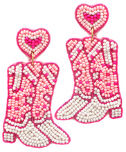 Load image into Gallery viewer, Valentine&#39;s Beaded Boots Earrings *2 Colors*