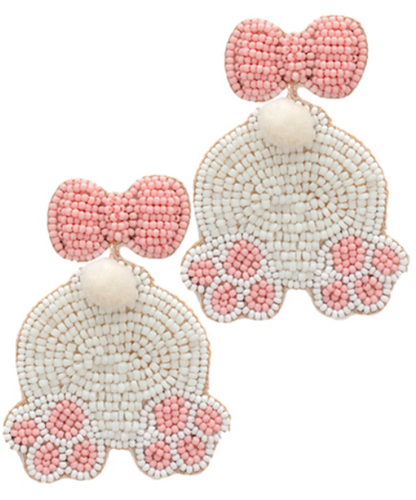 Bow Bunny Beaded Earrings