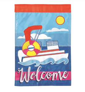 Welcome Pontoon Garden Flag