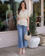 Load image into Gallery viewer, Grace &amp; Lace Smocked Flutter Sleeve Top - Watercolor Floral