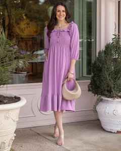 Grace & Lace Smocked Ruffle Maxi Dress - Orchid