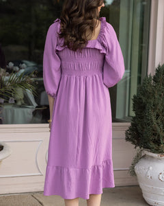 Grace & Lace Smocked Ruffle Maxi Dress - Orchid