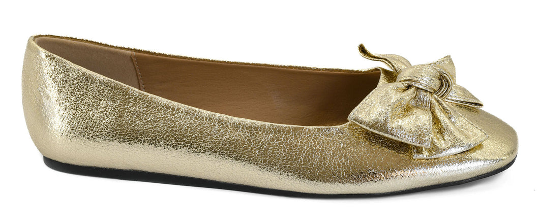 Corky's Sugar Rush Ballet Flats - Gold Crinkle Metallic