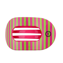 Load image into Gallery viewer, Large Teleties Flat Round Hair Clip - Summer Crush - Pink &amp; Green