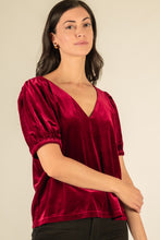 Load image into Gallery viewer, Valeria Velvet Top - Cardinal