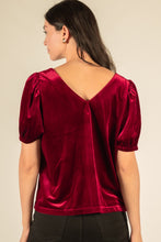 Load image into Gallery viewer, Valeria Velvet Top - Cardinal