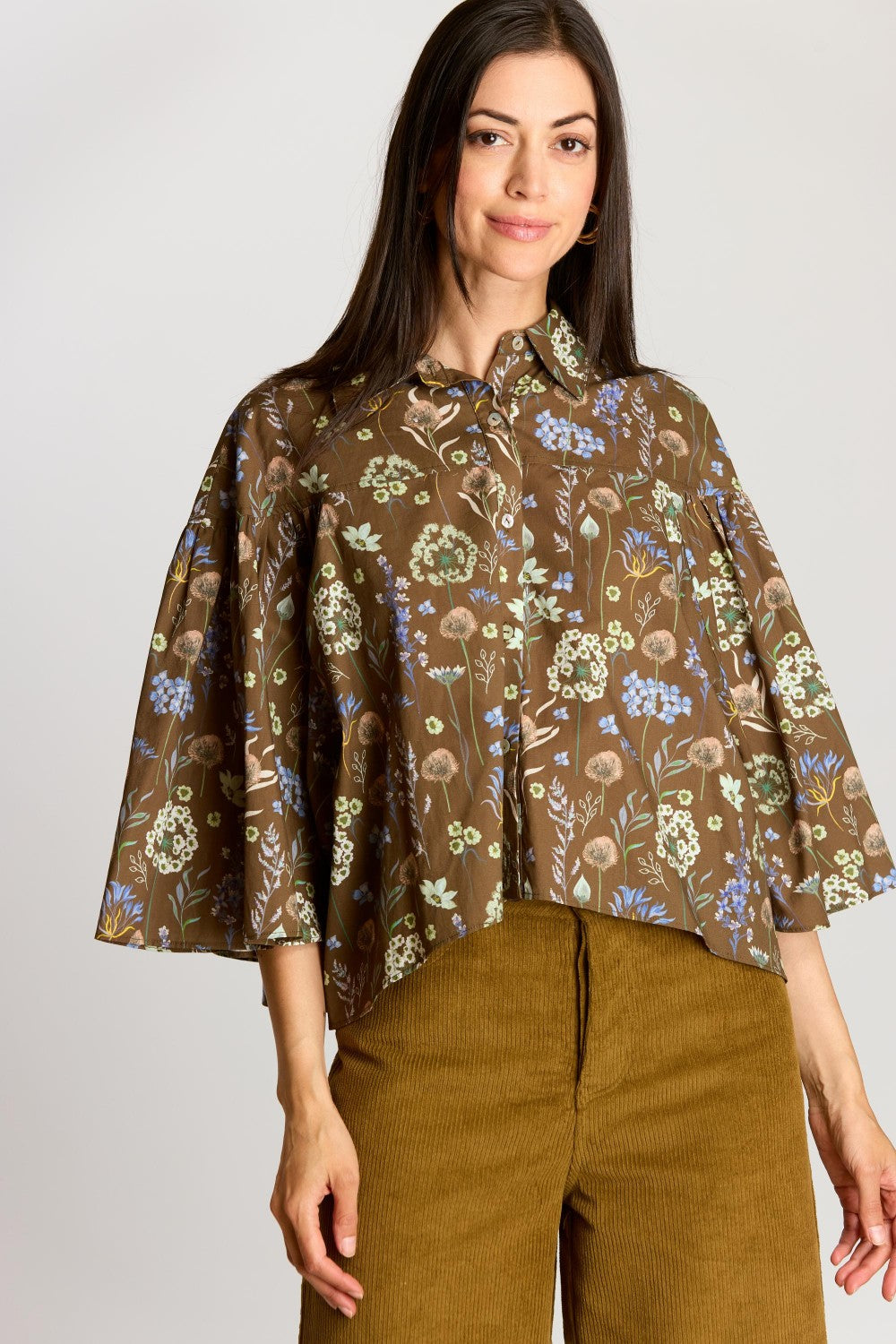 Poppi Floral Blouse - Olive