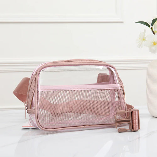 Raya Clear Belt Bag- Pink