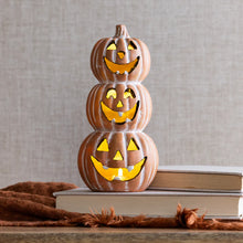Load image into Gallery viewer, Resin Light Up Stacked Pumpkin