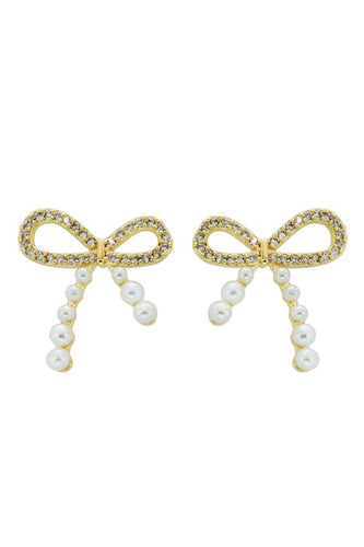 Meghan Browne Twain Earring - Gold Pearl