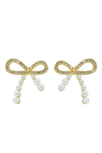 Meghan Browne Twain Earring - Gold Pearl