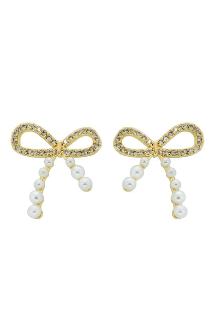Meghan Browne Twain Earring - Gold Pearl