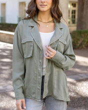 Load image into Gallery viewer, Grace &amp; Lace Tencel Lyocell Utility Shirt Jacket - Sage