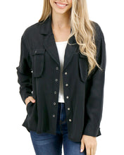 Load image into Gallery viewer, Grace &amp; Lace Tencel Lyocell Utility Shirt Jacket - Black