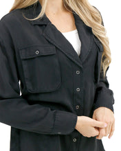 Load image into Gallery viewer, Grace &amp; Lace Tencel Lyocell Utility Shirt Jacket - Black