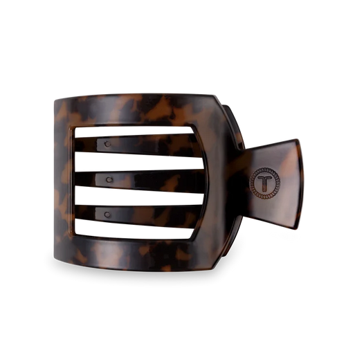 Large Teleties Flat Square Hair Clip - Tortoise
