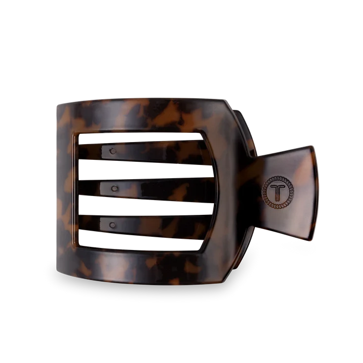 Large Teleties Flat Square Hair Clip - Tortoise