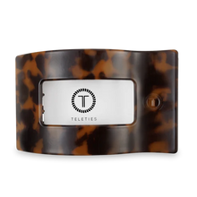 Load image into Gallery viewer, Large Teleties Flat Rectangle Hair Clip - Tortoise