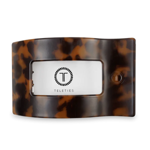 Large Teleties Flat Rectangle Hair Clip - Tortoise
