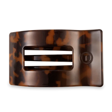 Load image into Gallery viewer, Large Teleties Flat Rectangle Hair Clip - Tortoise