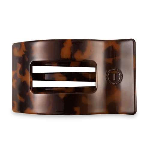 Large Teleties Flat Rectangle Hair Clip - Tortoise